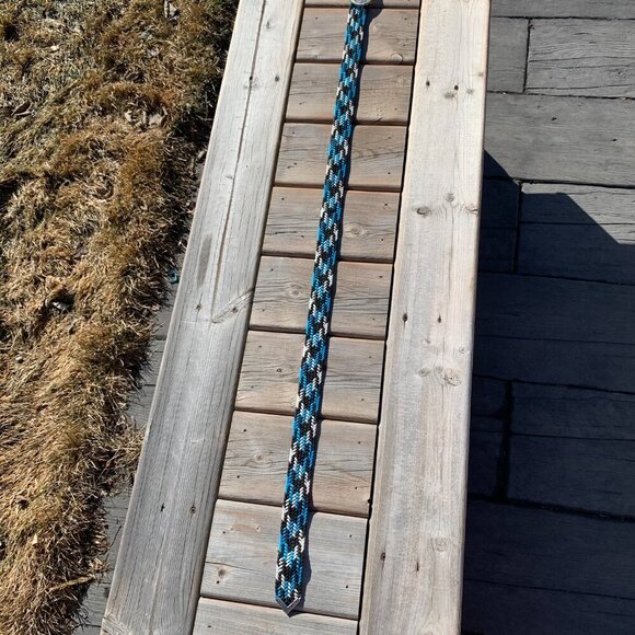 Vintage Montana Silversmiths Silver Engraved Gold Initial Buckle Braided Belt - Picture 5 of 13